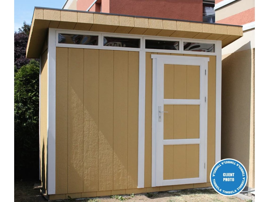 Abrigo de Madeira TIMBELA Painéis Derivados Lp Smartside 3m² com Pavimento e Ladrilhos Betuminosos L161xh294xh239 cm M901-Harvest Honey