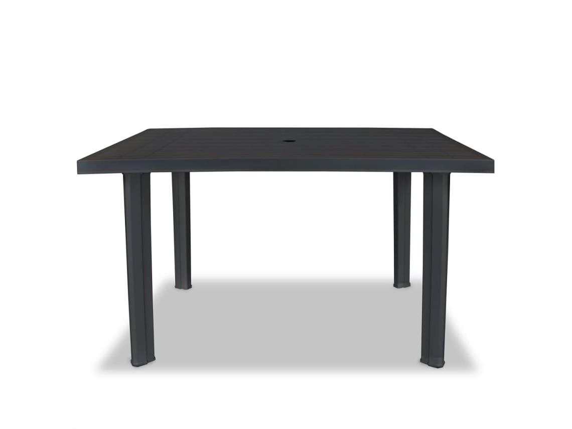 Mesa de jardim VIDAXL Antracite Plástico (126x76x72 cm)