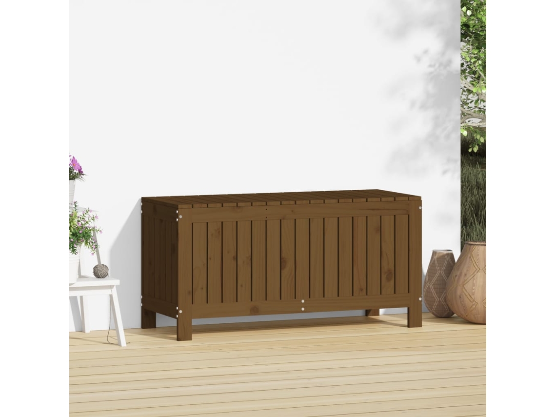 Caixa de Arrumação Jardim 108X42 5X54 Pinho Maciço Castanho-Mel PANGSHIYUAN