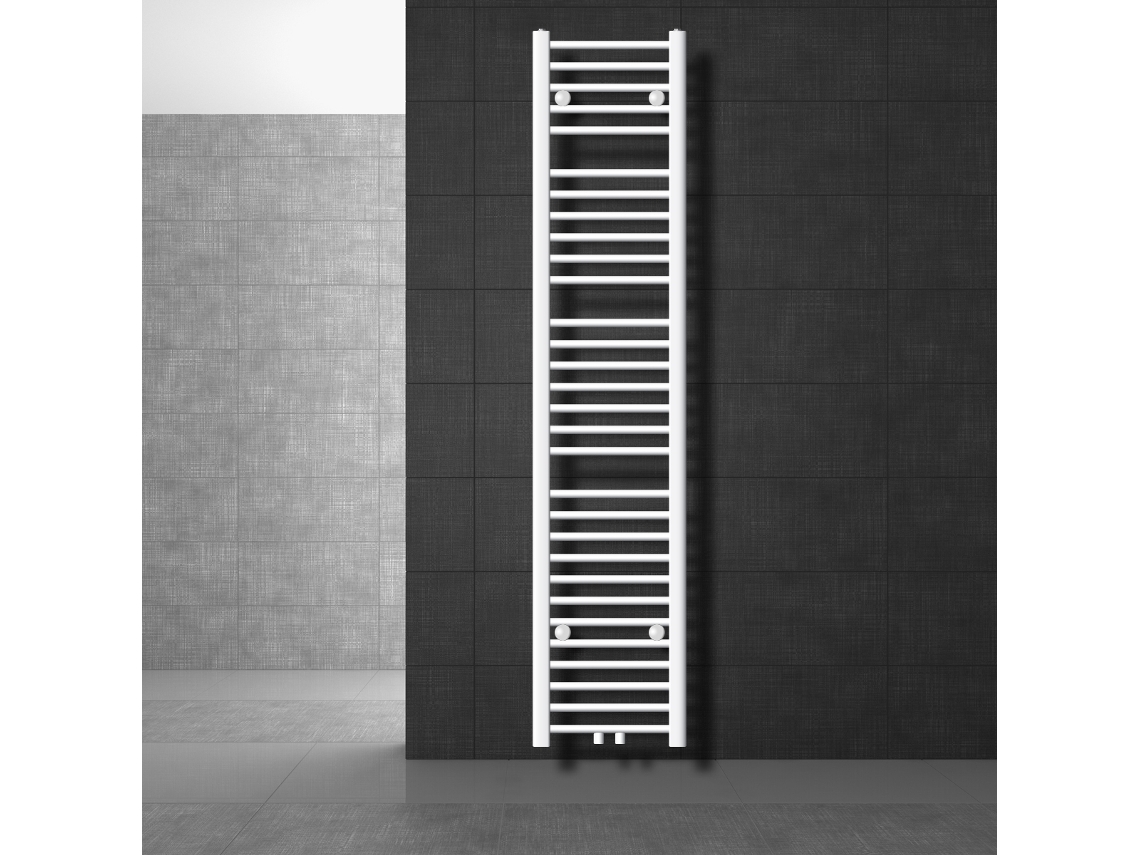 Radiador de Casa de Banho Sahara 300X1800 Mm Branco Direito com Ligação Central LUXEBATH