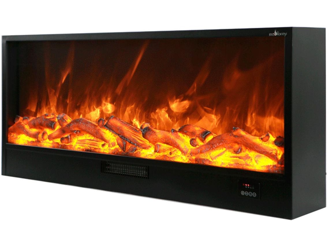 CAMINETTO VULTURO Sined 1,5 metros de comprimento lareira eléctrica integrada 1500W, Preto