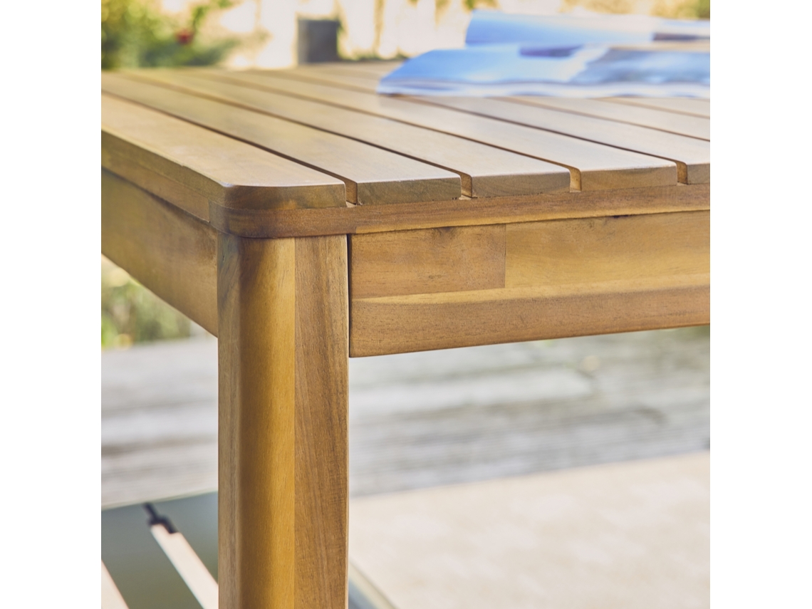 Mesa De Jardim De Acácia Com Cantos Arredondados, 8 Lugares, Natural Sweeek