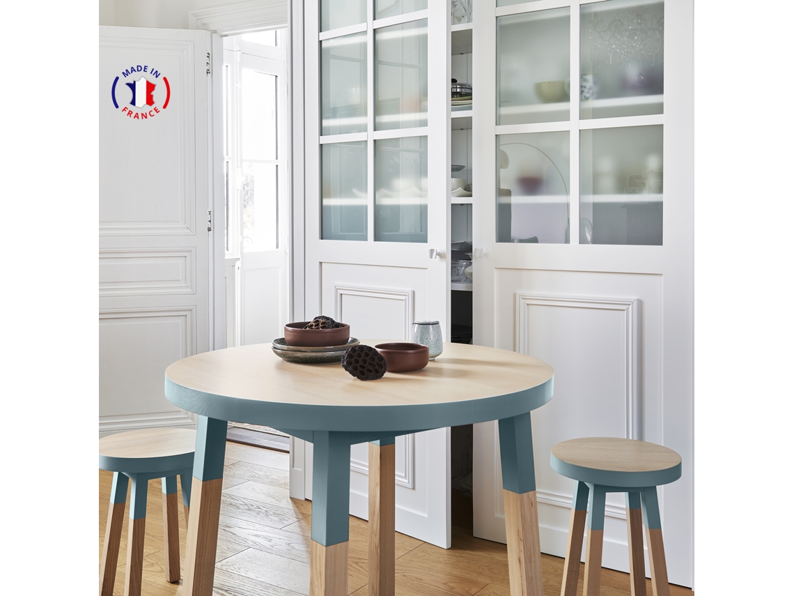 Mesa Redonda MON PETIT MEUBLE FRANÇAIS (Azul Frehel - Madeira - 100 x 75 x 100 cm)