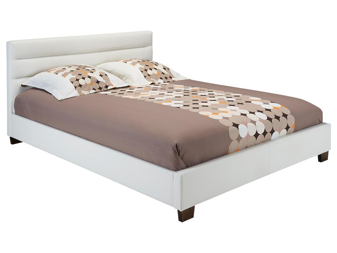 Conjunto Cama Colchão VENTE-UNIQUE Faustin (Branco - Couro sintético - 140x190 cm)