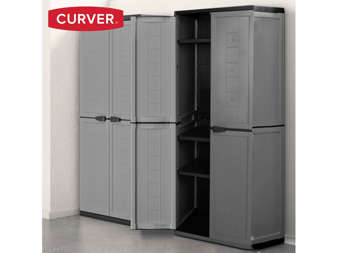 Curver Armário alto em resina 3 prateleiras 68x39x166 cm