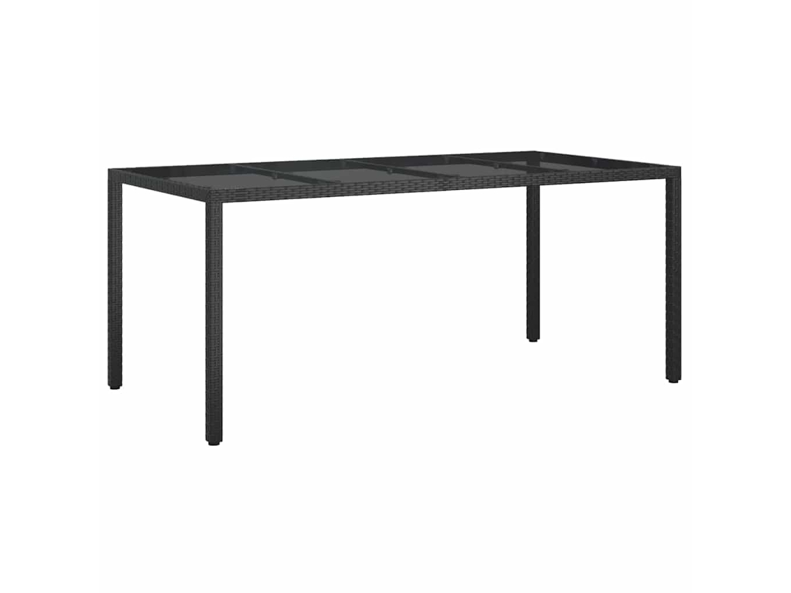 Mesa De Jantar Jardim Preto Rattan 190x90x75cm Vidaxl