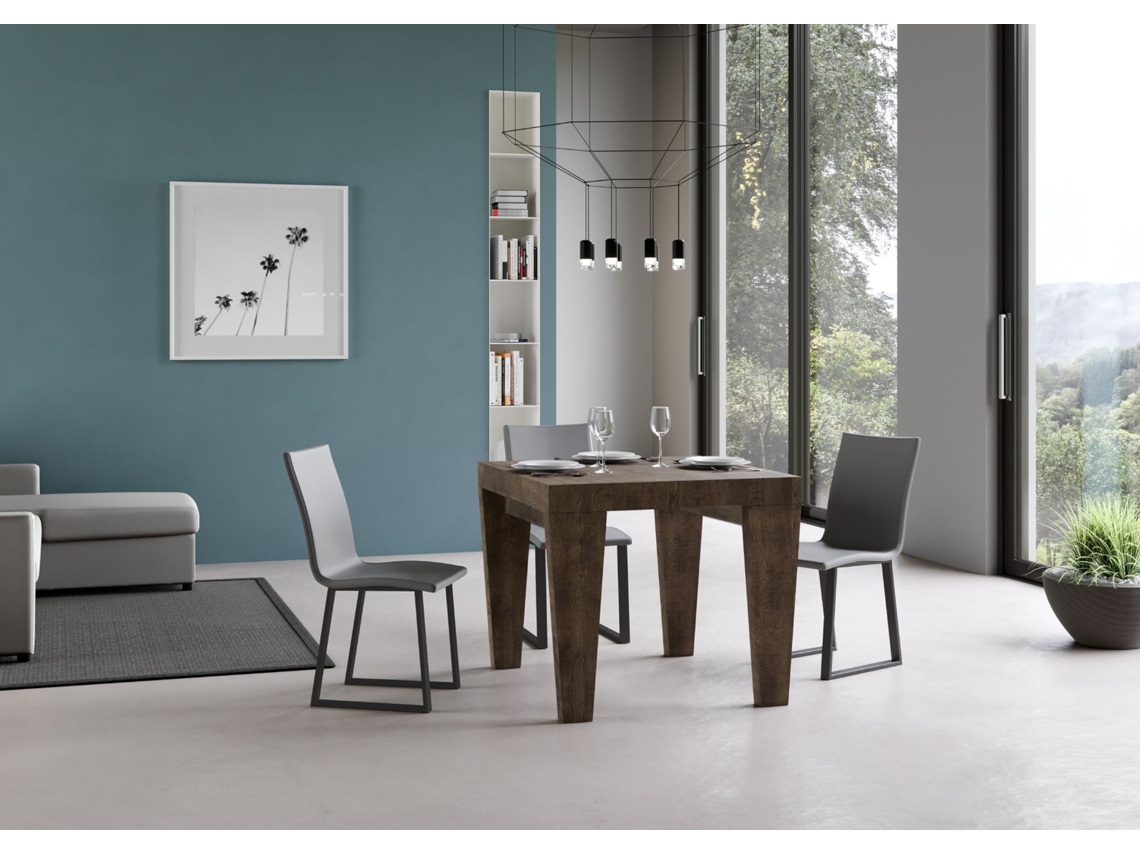 Mesa de Jantar Extensível 90X90/246 Cm Spimbo Premium Nogueira ITAMOBY