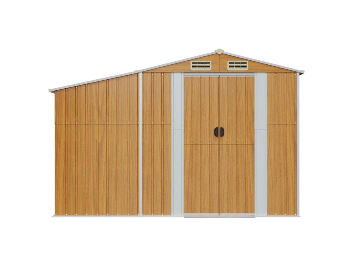 Abrigo De Jardim 277x93x179 Cm Aço Galvanizado Castanho LOVELY HOME