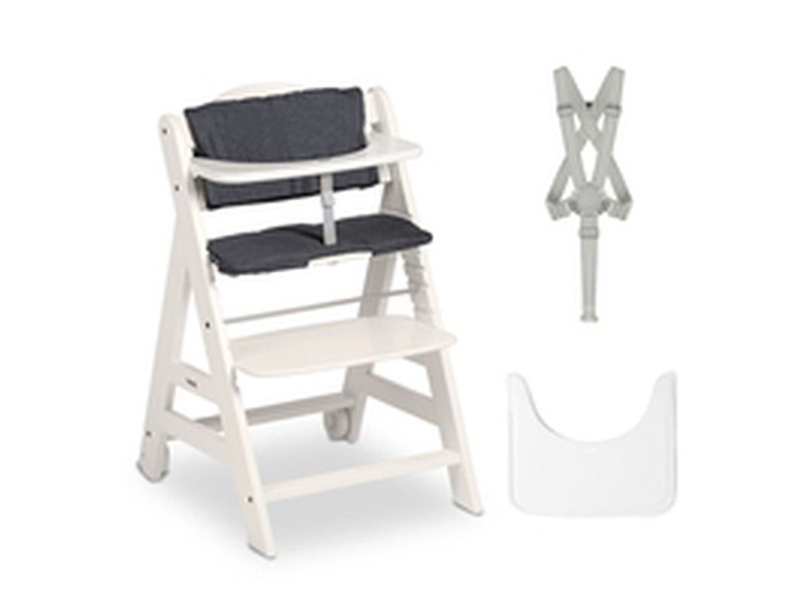 Cadeira alta Hauck cinza escuro marrom