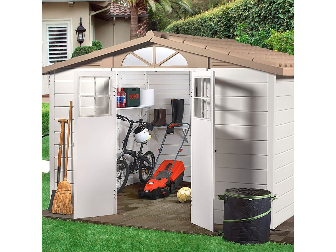 Abrigo de Resina GARDIUN Tuscany Evo 280 8 m² 261x309x225 cm Blanco e Beige