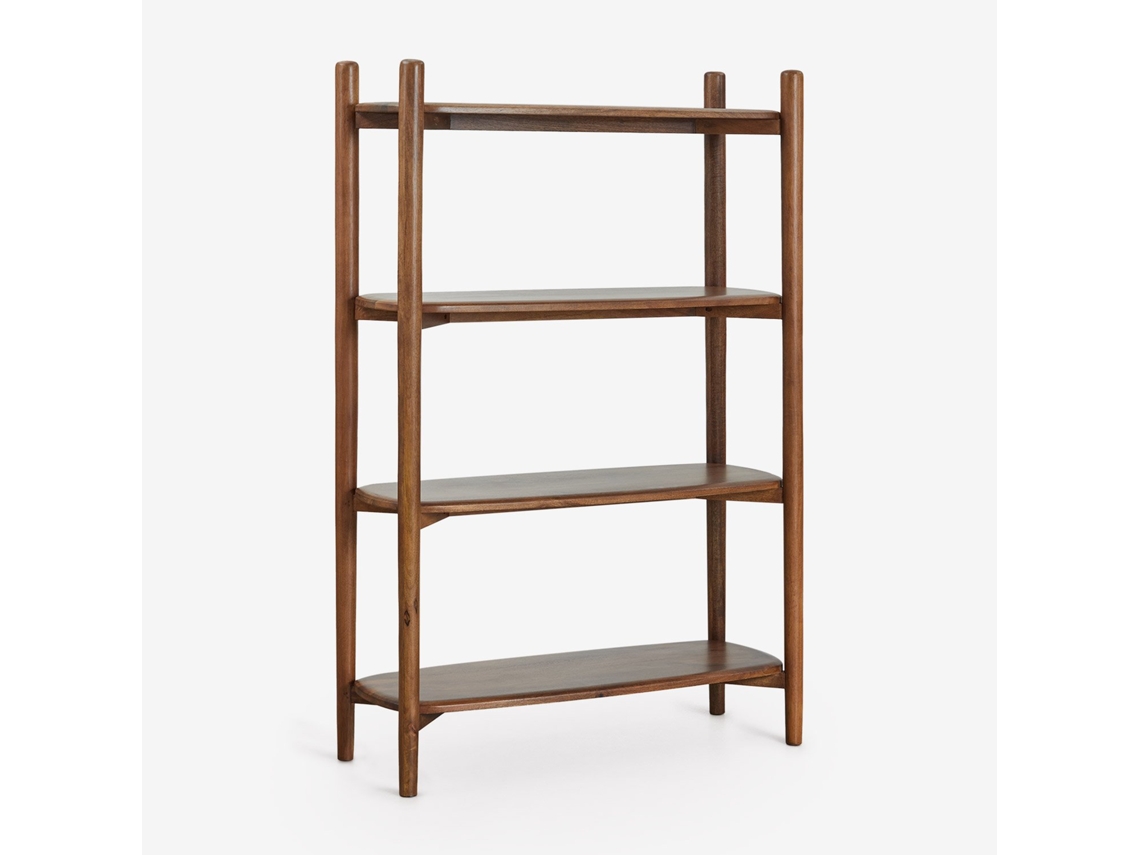 Estante De 4 Prateleiras Em Madeira De Manga Gina Madeira De Manga Madeira De Cabo Escuro Sklum