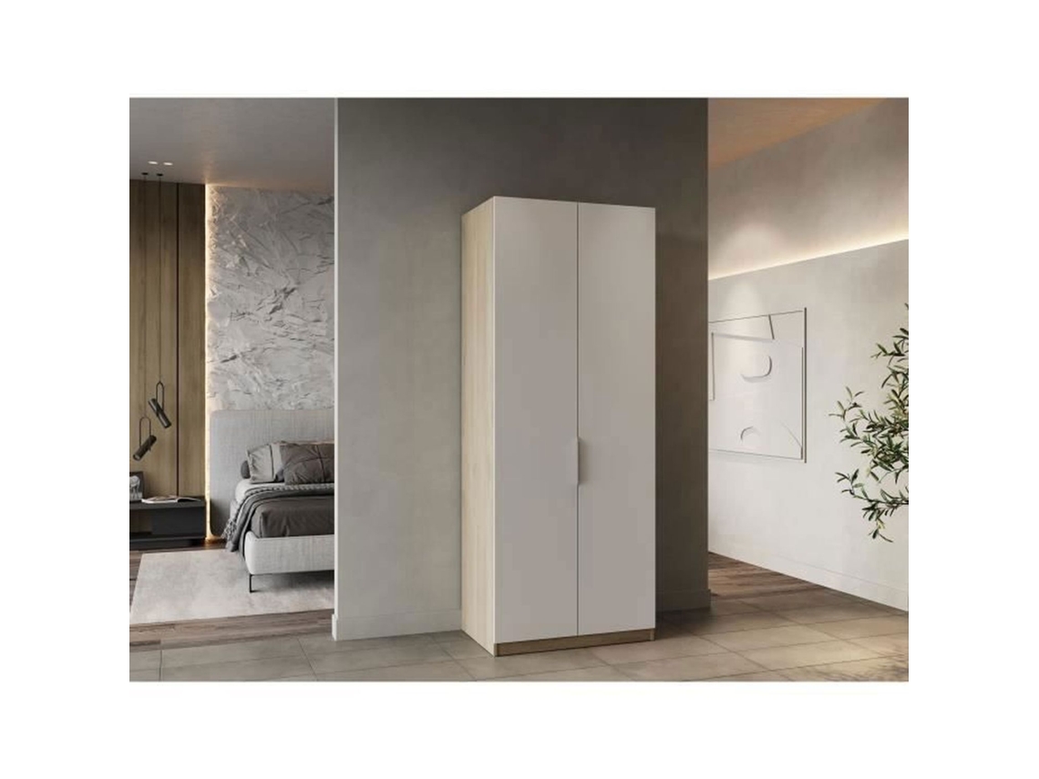 Armário Kronberg em carvalho e branco fosco - 2 portas - 79,4 x 51,1 x H. 203 cm DEMEYERE