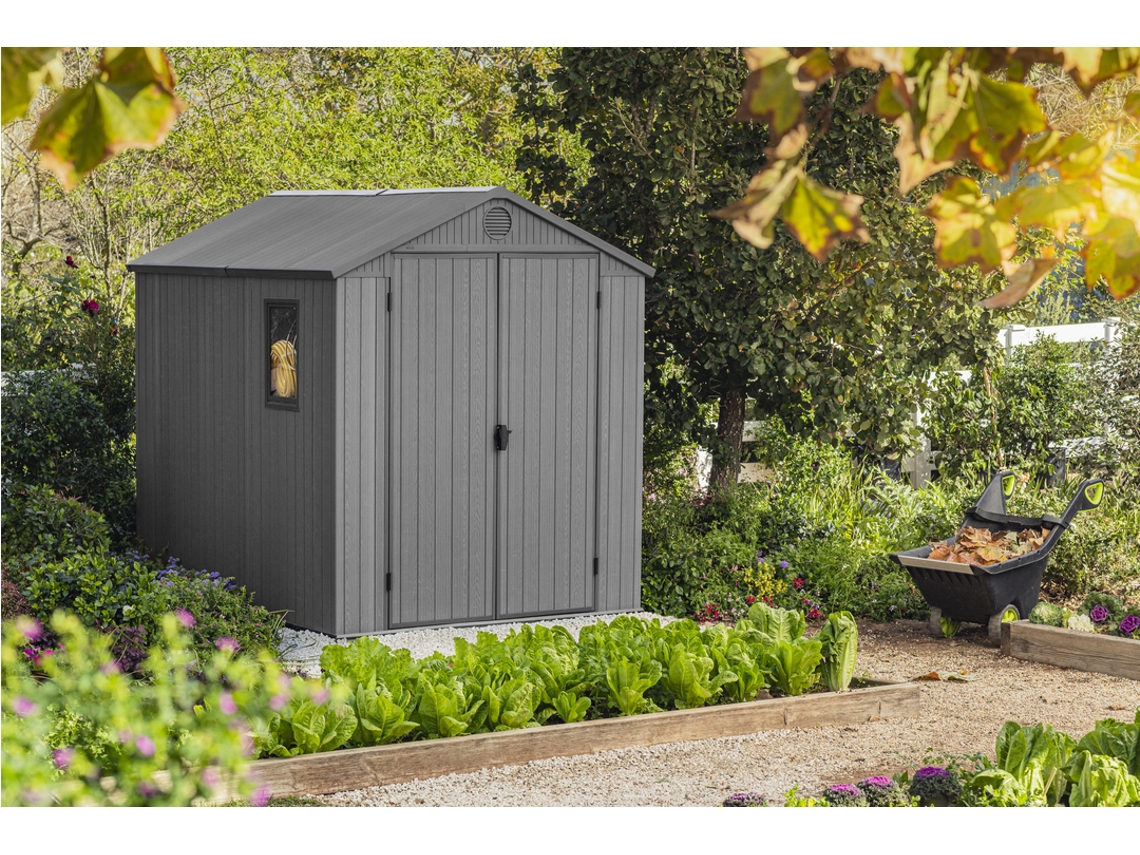 KETER Abrigo jardim DARWIN 6x8 190x244x221 abrigo de armazenamento exterior organização resina de alta resistência EVOTECH 190x244x221 WxDxH cm