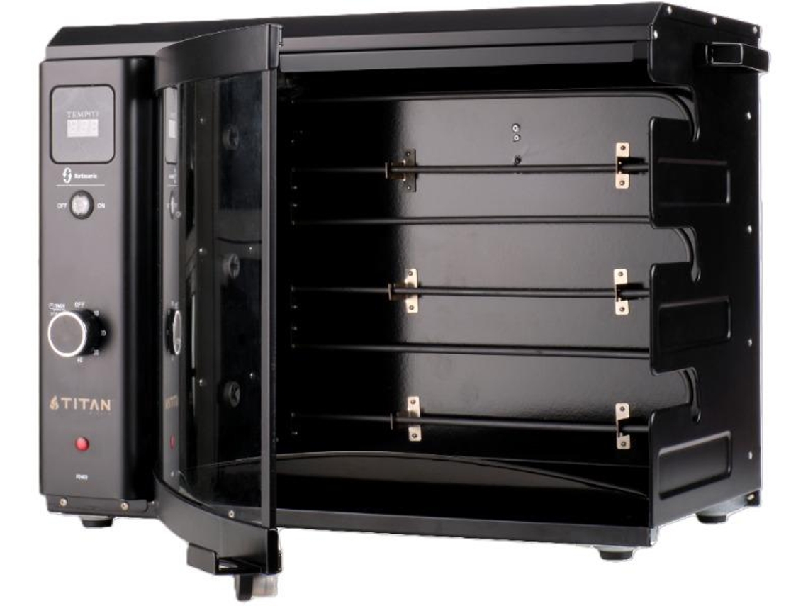 Titan Churrasqueira Elétrica Com 3 Espetos Rotativos Automáticos Sem Fumaça, Ideal Para Uso Interno, Churrasco Estilo Brasileiro 220v Titaneletro