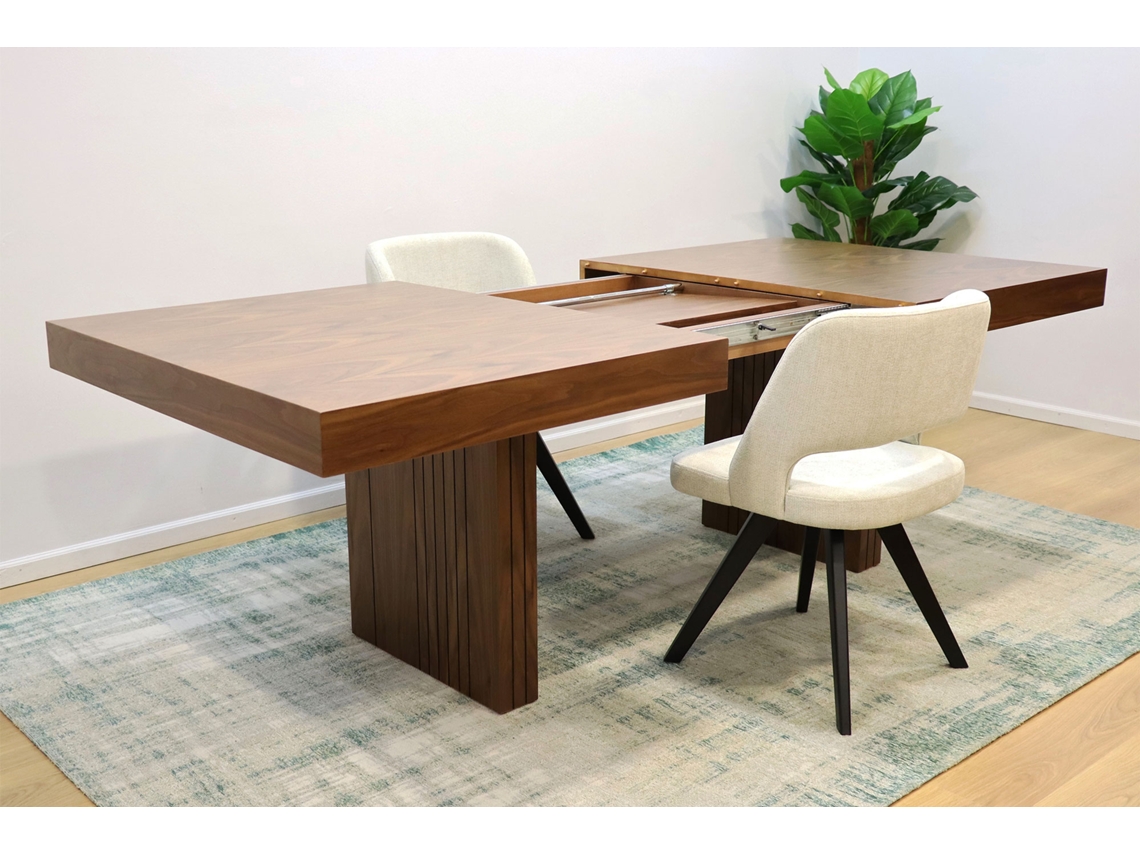 Mesa de jantar retangular extensível Horizon Crispalmobile marrom escuro nogueira (180 x 110 cm)