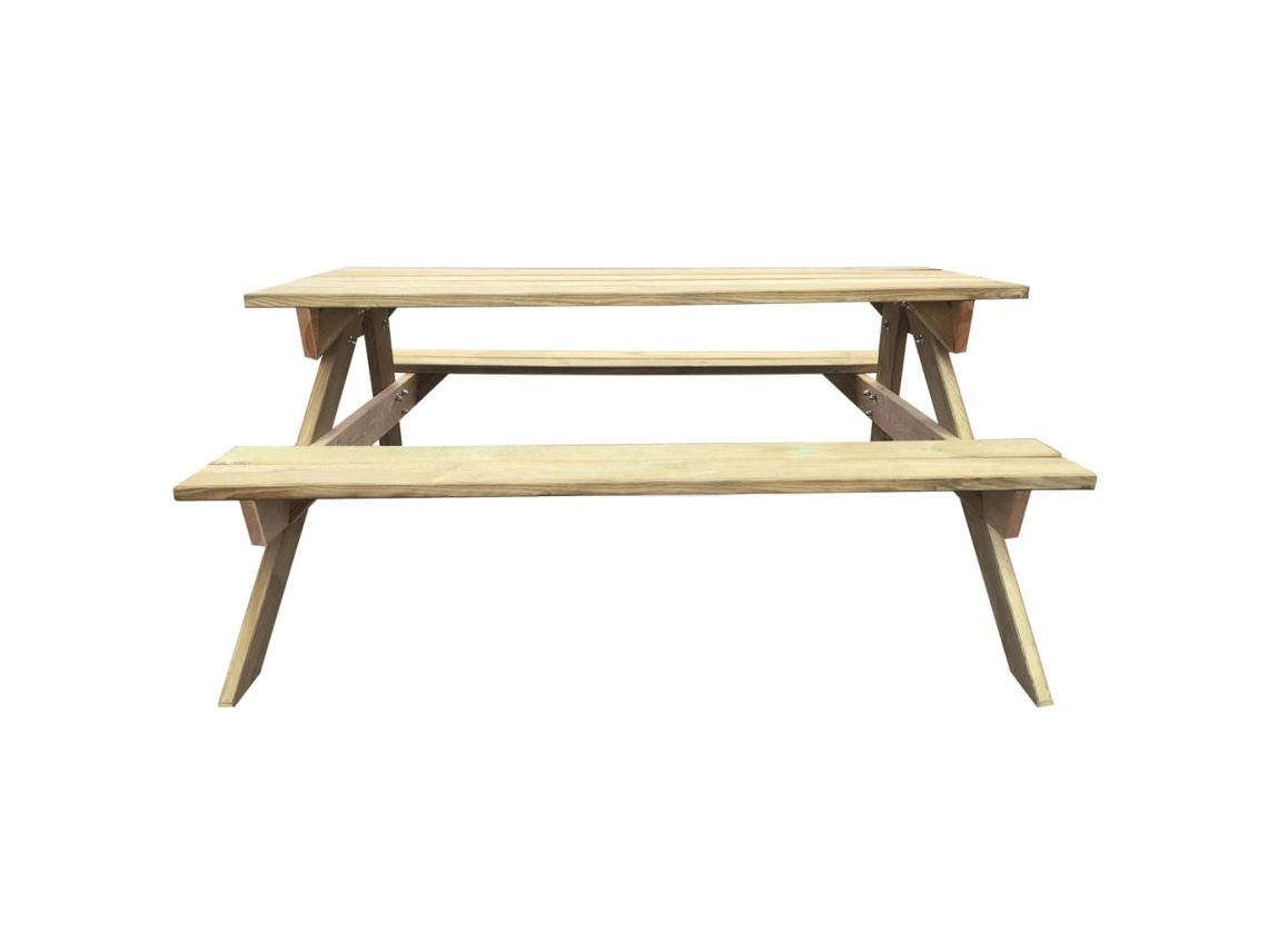 Mesa de jardim VIDAXL Verde Madeira (150x135x71.5 cm)