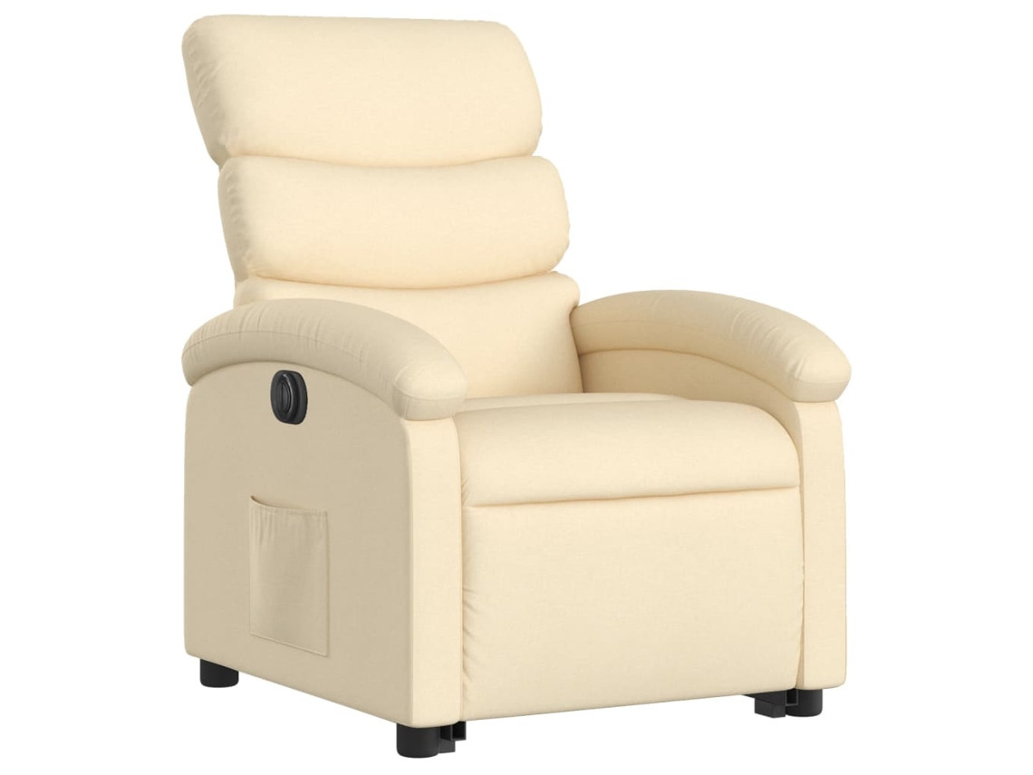 Poltrona reclinável elevatória elétrica tecido cor creme