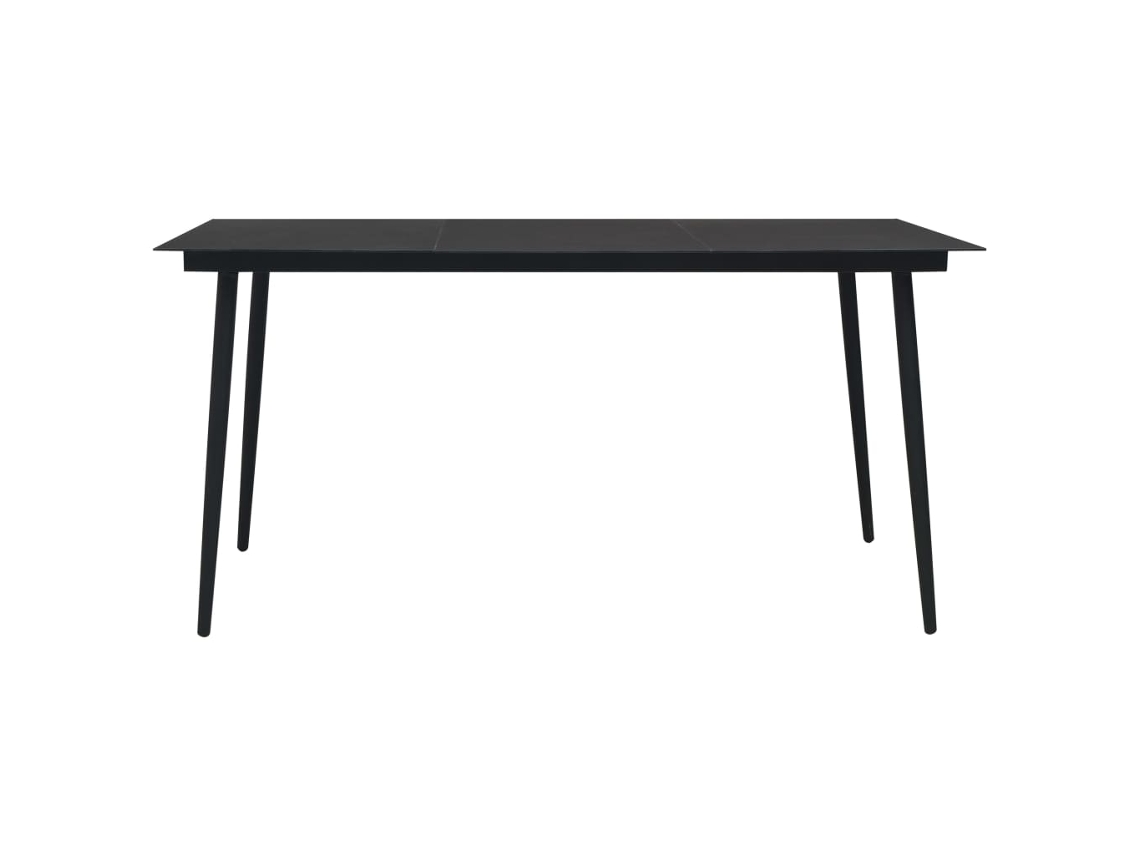 Mesa de jardim VIDAXL Preto Aço (150x80x74 cm)