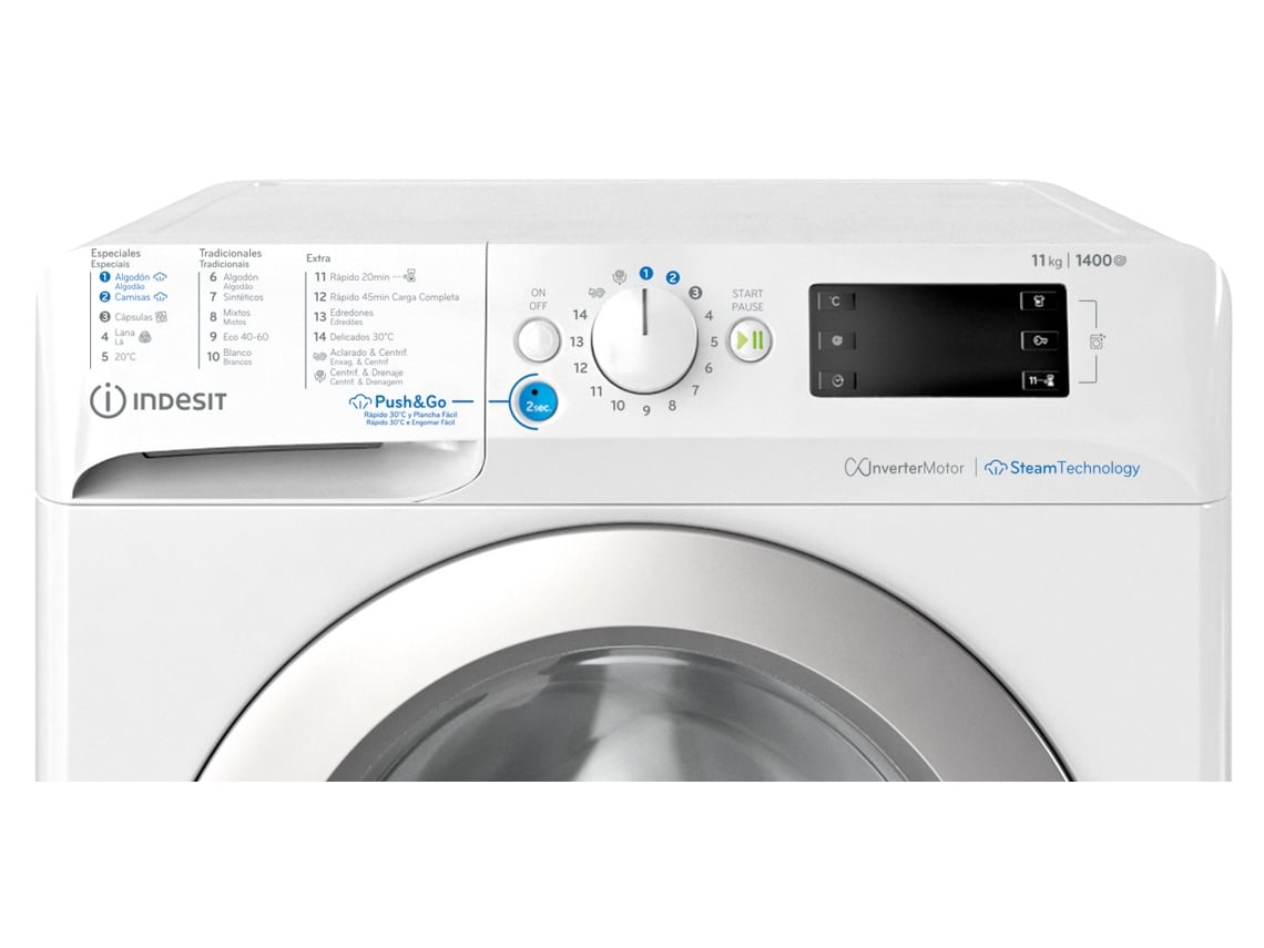 Máquina de Lavar Roupa INDESIT BWE 111496X WSV SPT (11 kg - 1400 rpm - Branco)