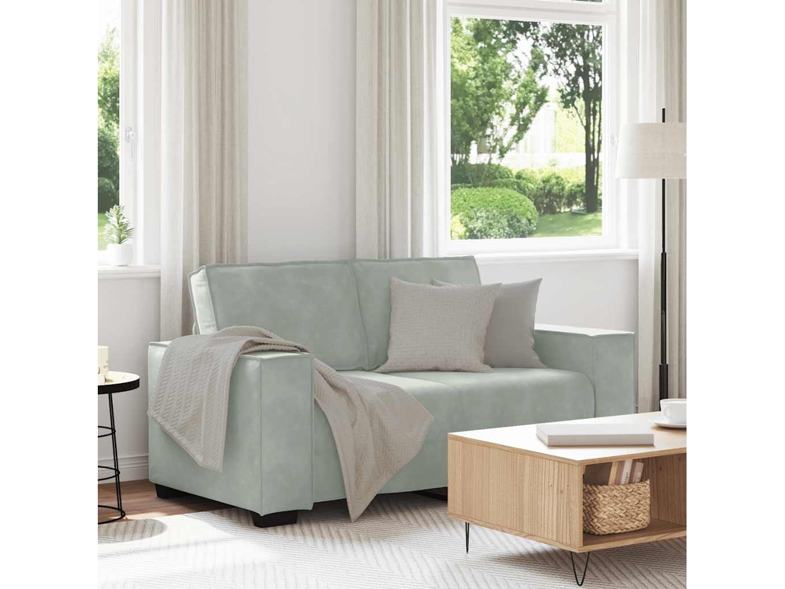 Sofá 2 Lugares Vidaxl Cinzeto Veludo (120 Cm)