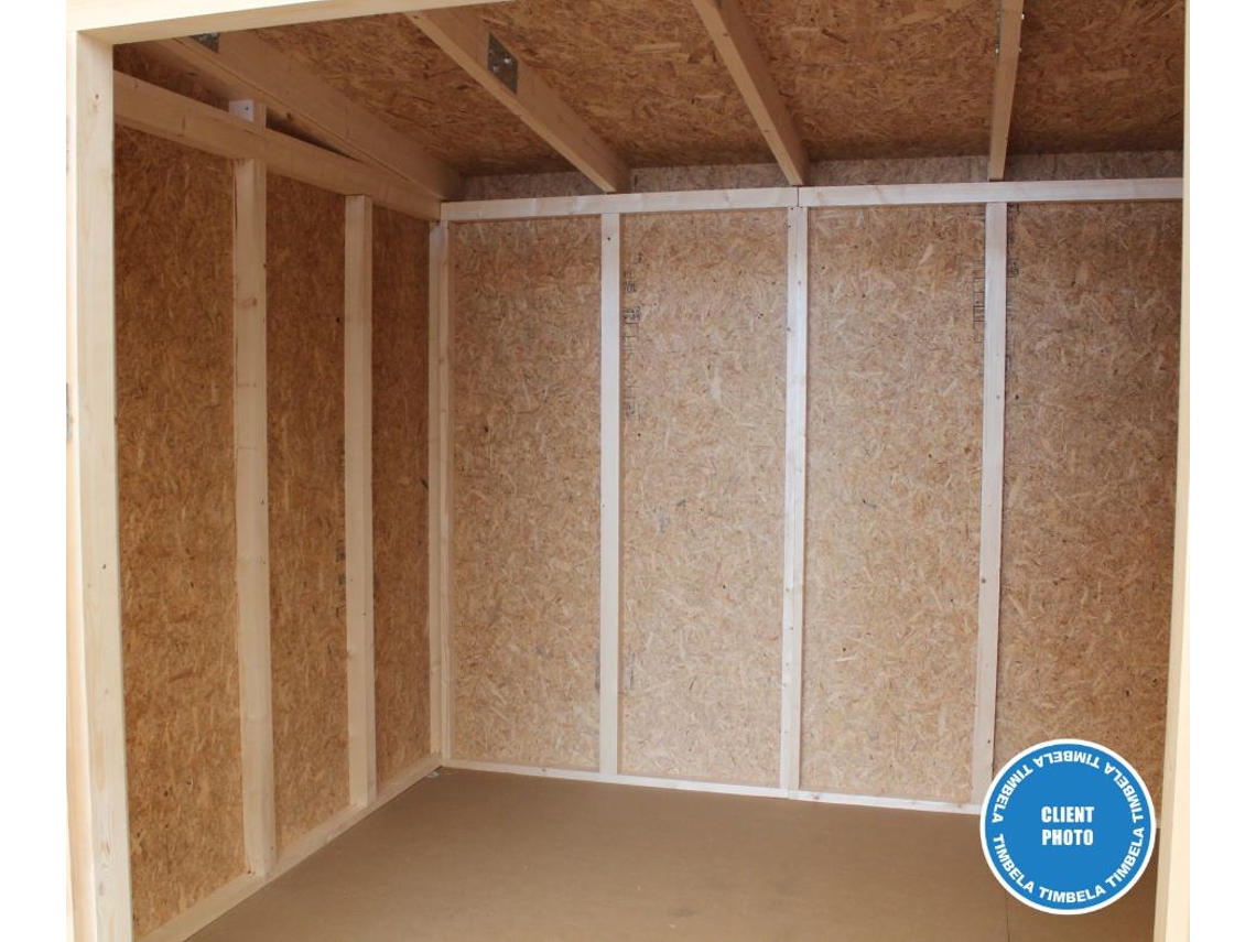 Abrigo de Madeira TIMBELA Em Painel Lp Smartside 5,9 m² com Piso e Ladrilhos Betuminosos L279xh294xh237 cm - M903 Redwood Red