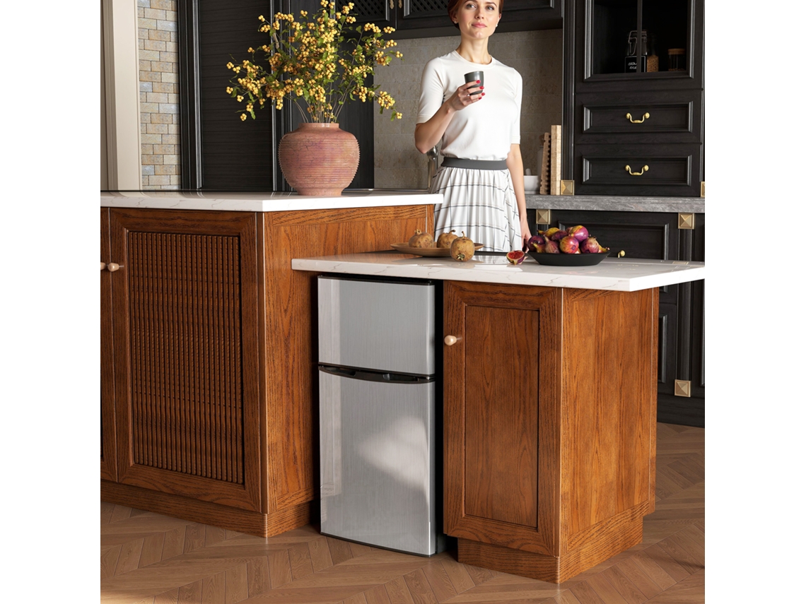 Mini Frigorífico Aço, Plástico Cor Negro 45.5x50x86.5 Cm Homcom