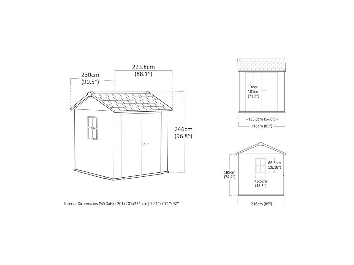 Casa De Exterior Newton Plus 775 230x224x246 Cm E 4,4 M² Cinza Keter