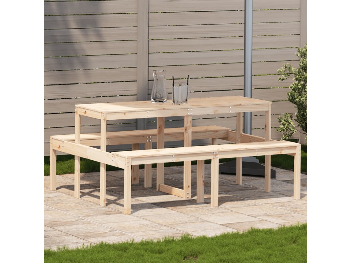 Mesa de piquenique VIDAXL Marrom Madeira (160x134x75 cm)