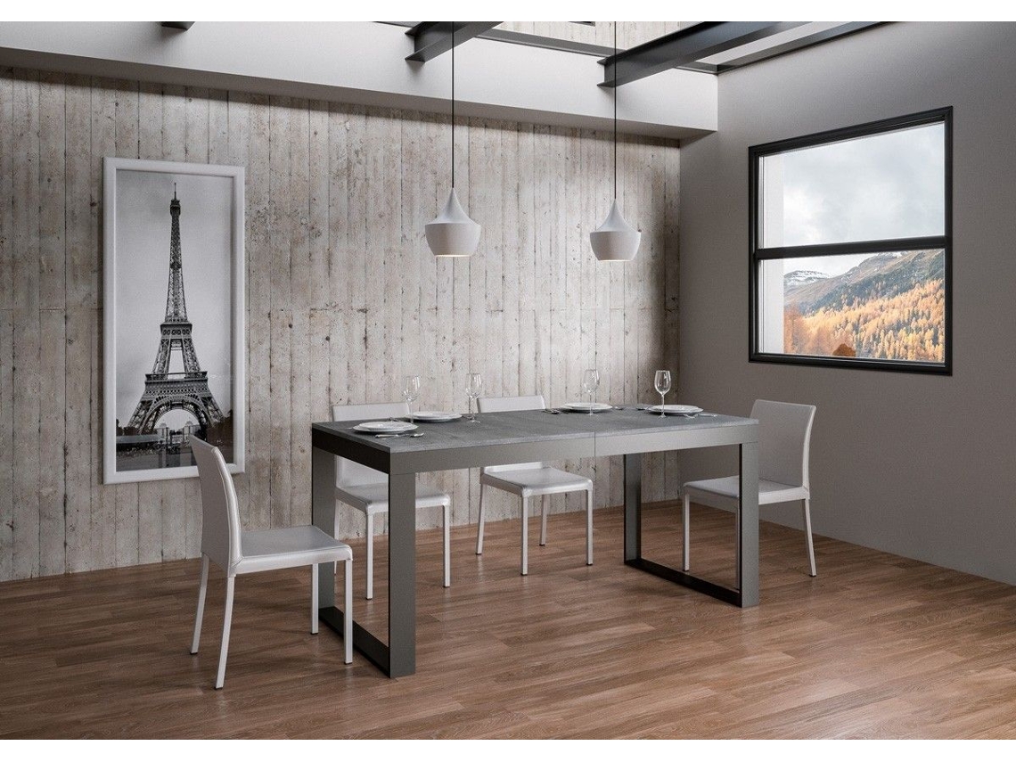 Mesa de Refeição ITAMOBY Tecno Evolution (90x180/440 - Painéis em Melamina - Cimento)