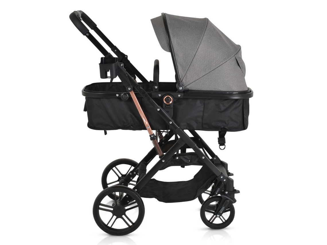 Carrinho de Bebê Duplo Conversível Rafaello Até 15 kg Da MONI Gray
