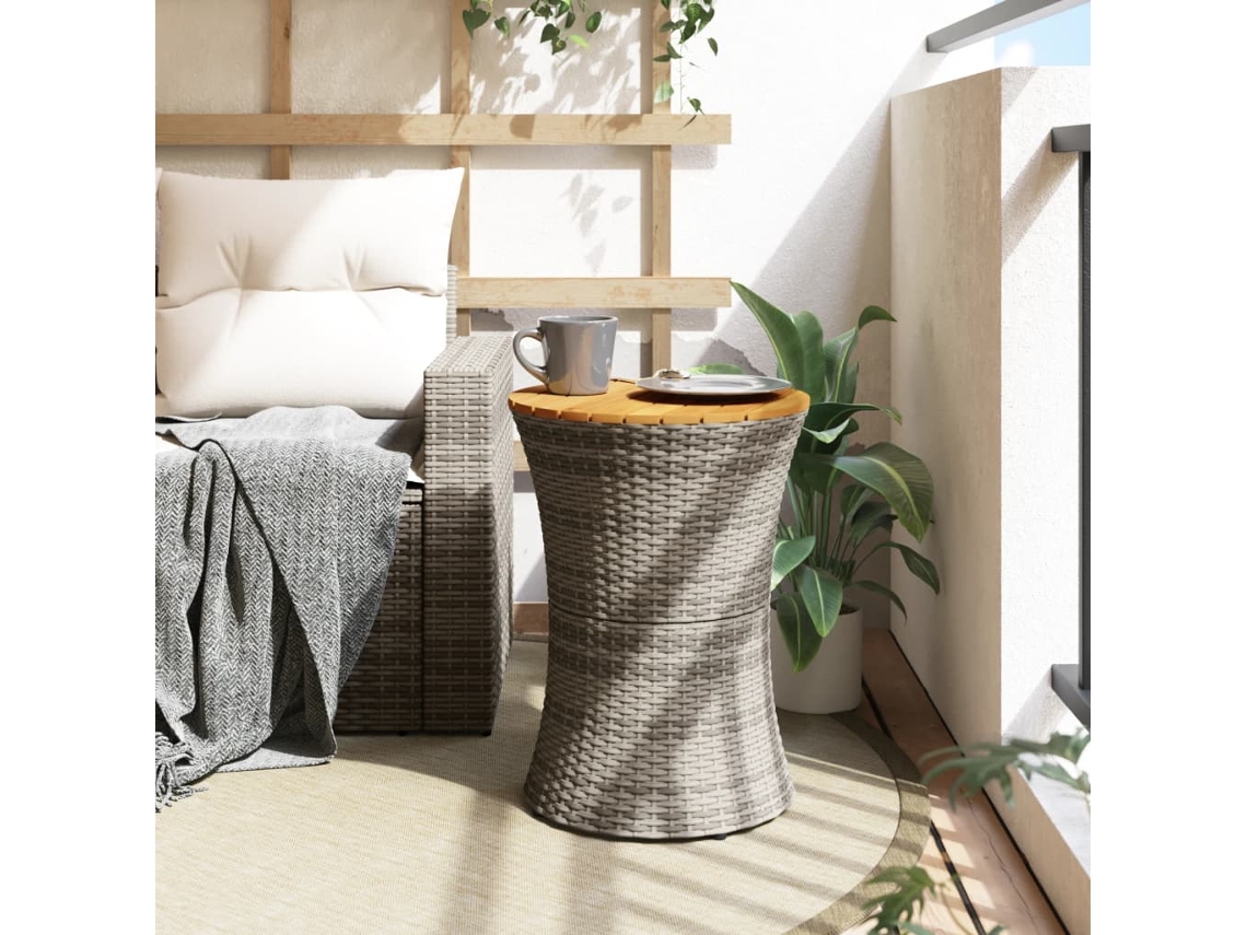 Mesa Lateral Djembé Vime Pe/madeira Cinza 42x38x56 Cm