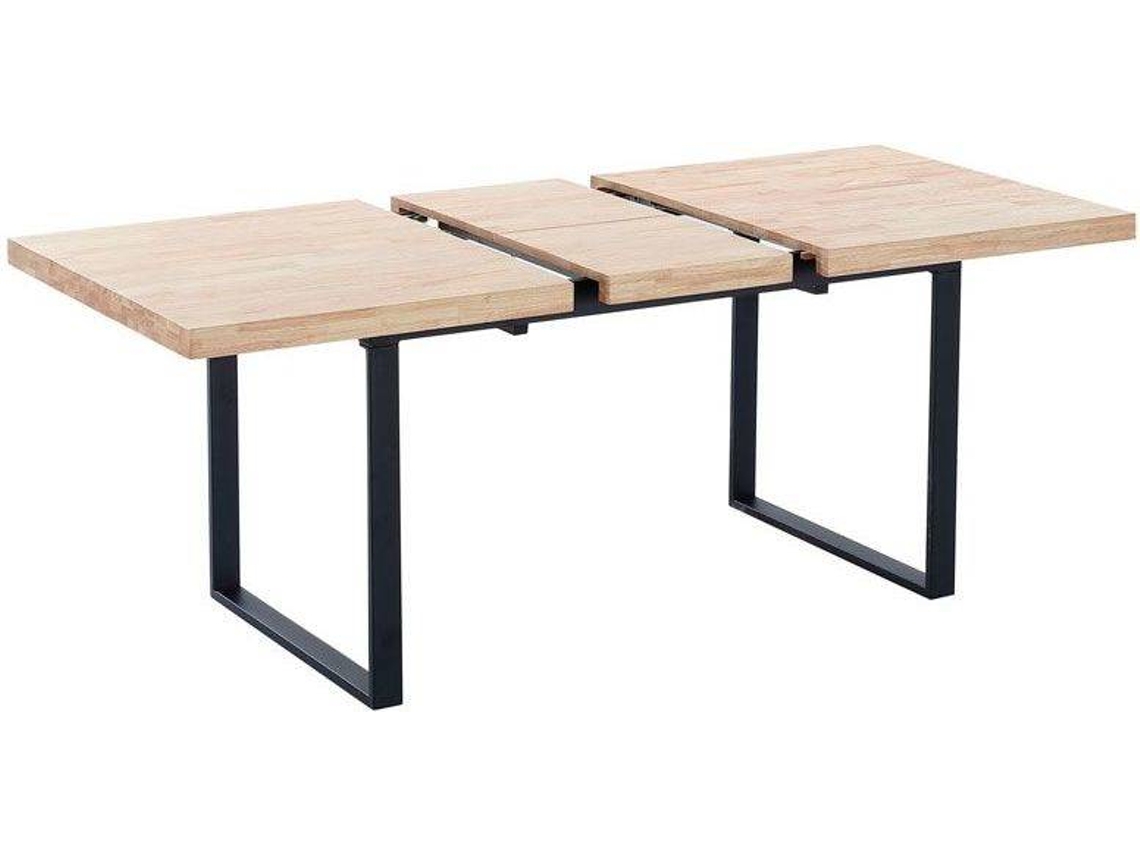 Mesa de Refeição ABECEDARIO Extensível (Preto - Metal e Madeira - 140-180 x 76 x 80 cm)