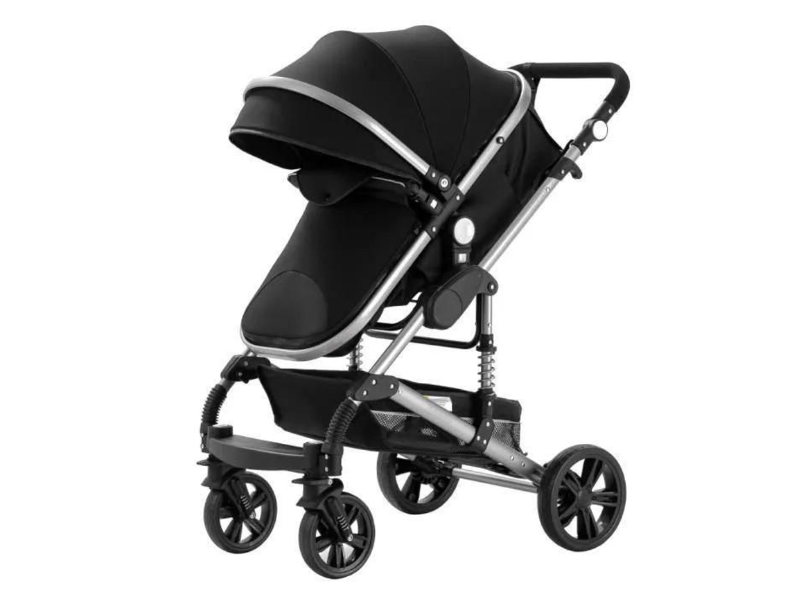 Bazarlândia30. Carrinho de passeio combinado 3 em 1, trio com nacela ajustável, reversível e de alta qualidade, rodas inquebráveis. Preto