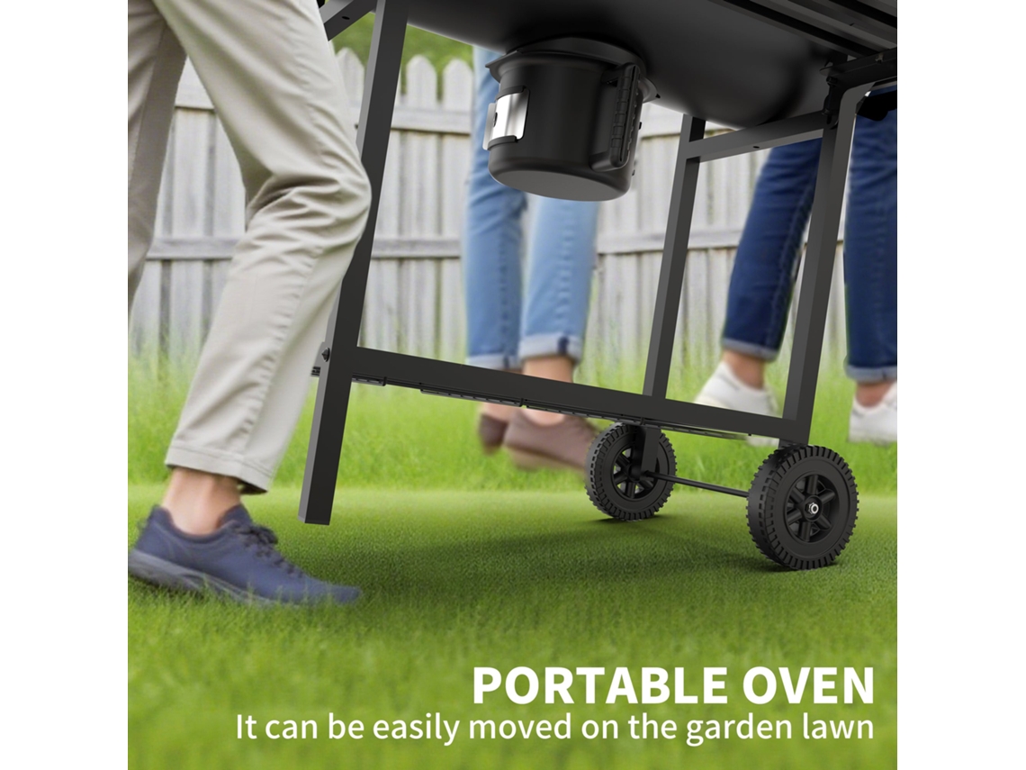 Churrasqueira a carvão DEWINNER XXL, churrasqueira, com grelha de cozinha XXL com duas prateleiras