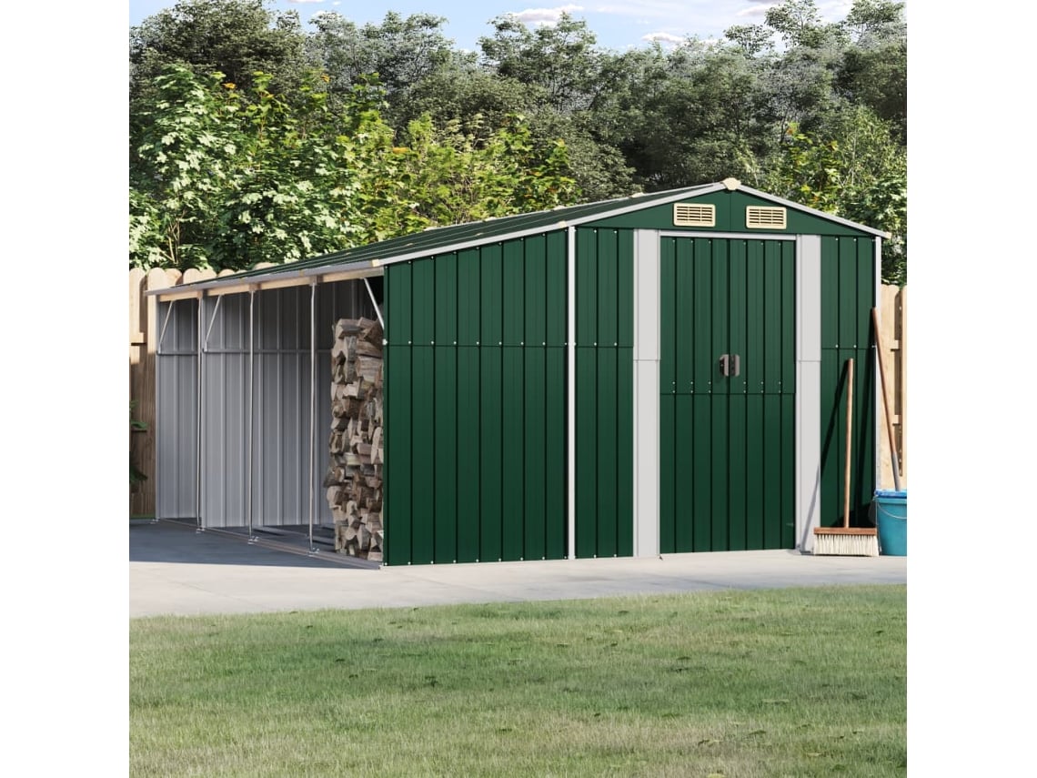 Abrigo VIDAXL Verde Aço (277x365,5x179 cm)