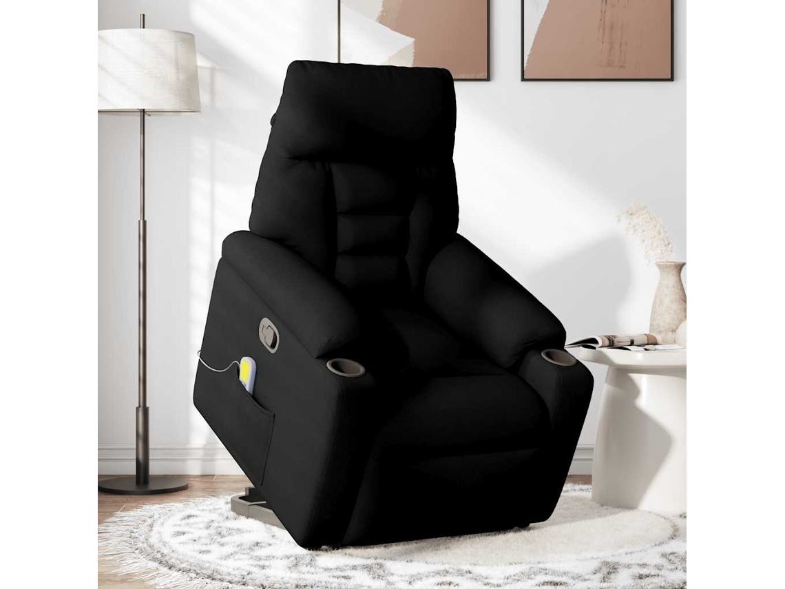 Cadeira reclinável de massagem de pé VIDAXL Preto Tecido