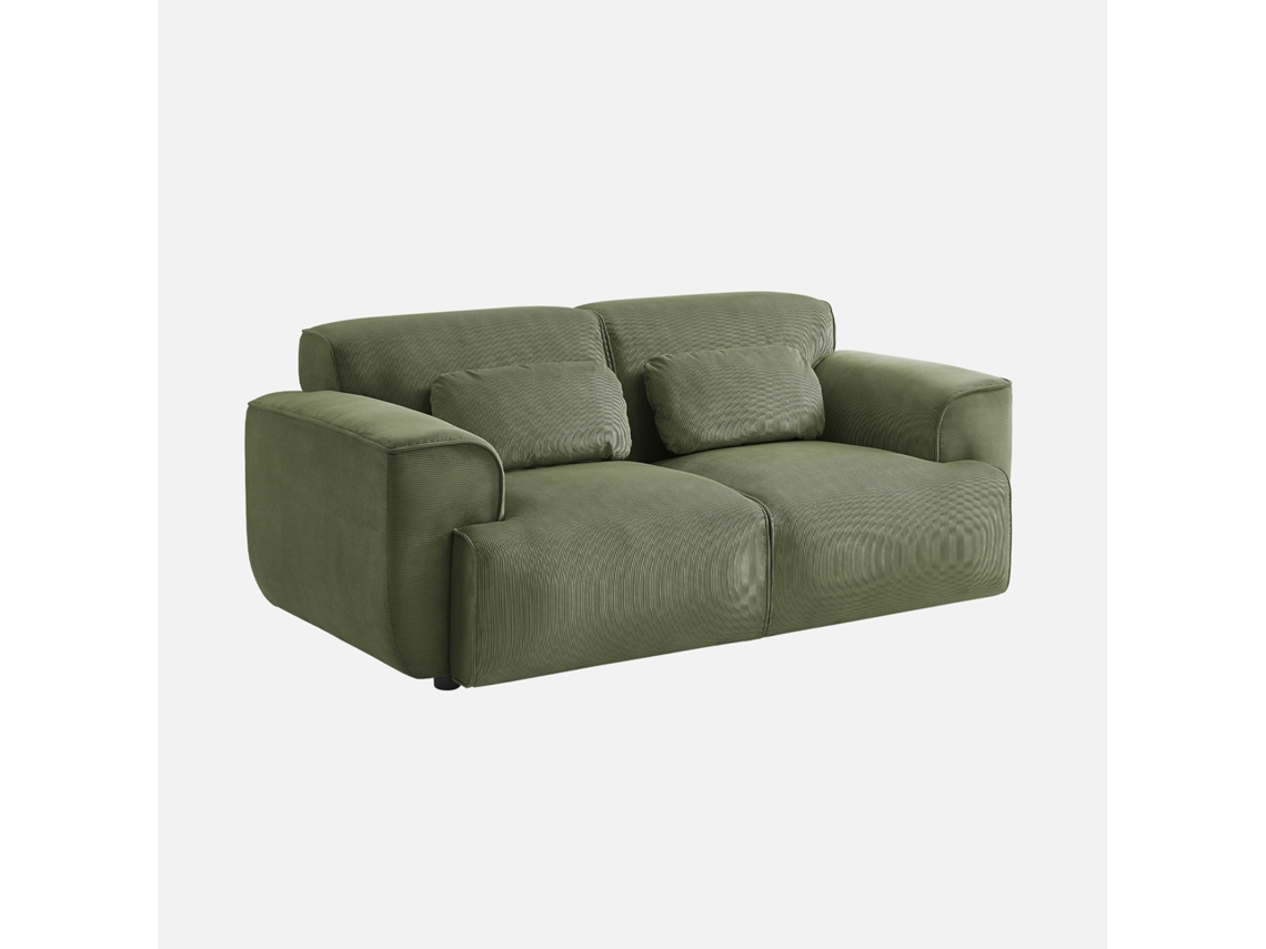 Sofá De 2 Lugares, Veludo Cotelê Verde | Sweeek