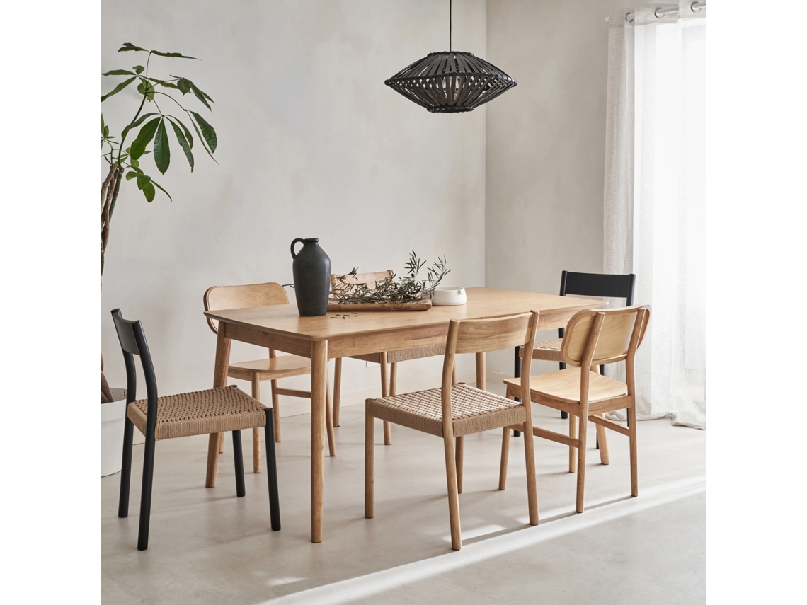 Mesa de Jantar Retangular Extensível de 6-8 Lugares Natural SWEEEK