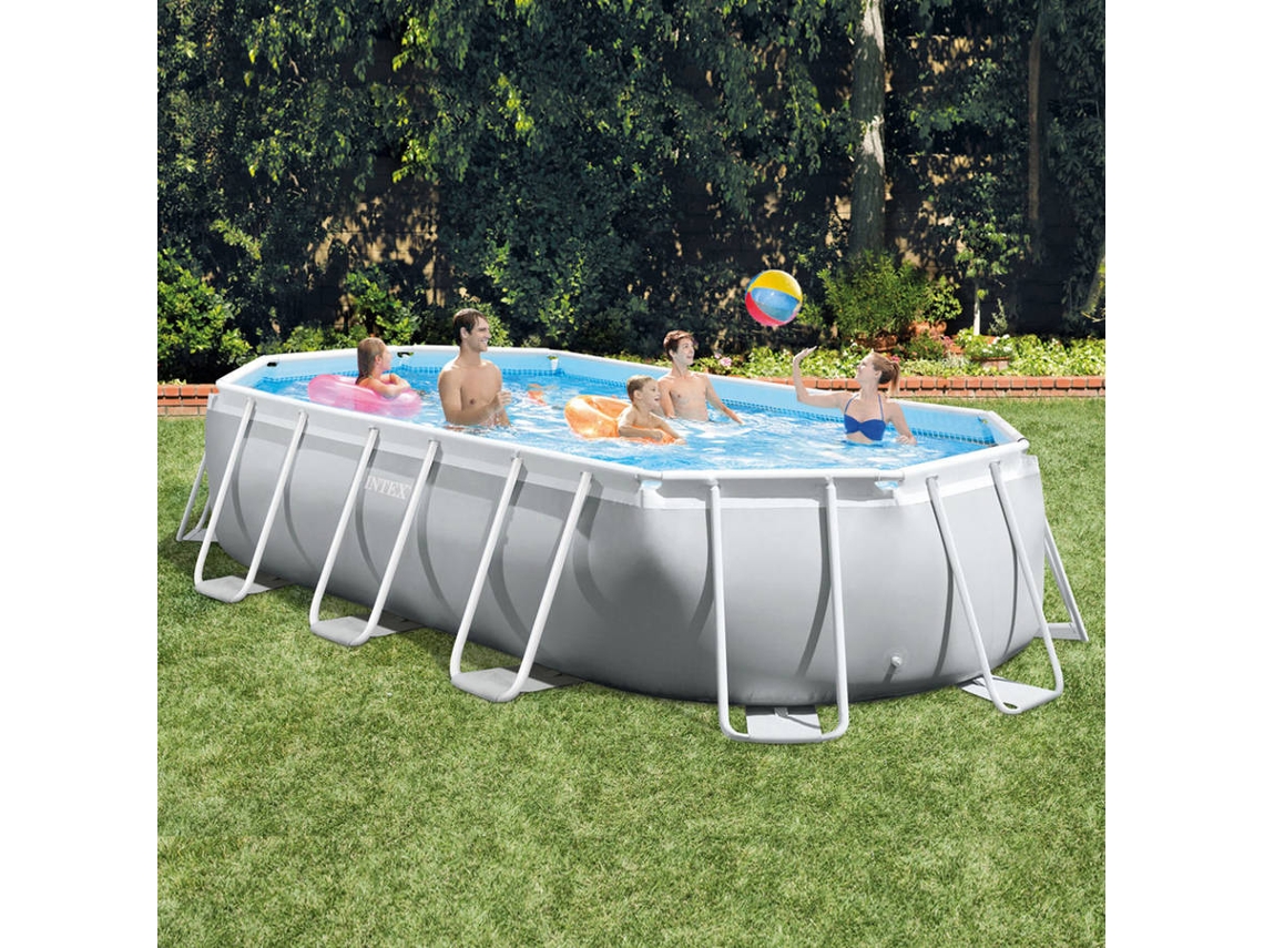 Piscina Tubular INTEX Prisma Frame Oval com Bomba (503x274x122cm - 13.365L)