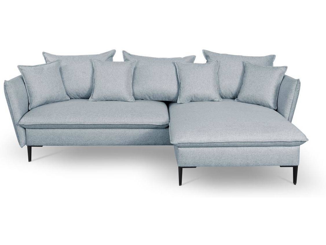 Sofá Cama Lazare PASCAL MORABITO (Cinzento Claro - Tecido e Veludo - 258x167x91 cm/Dimensões da cama: 120 – 139 cm)