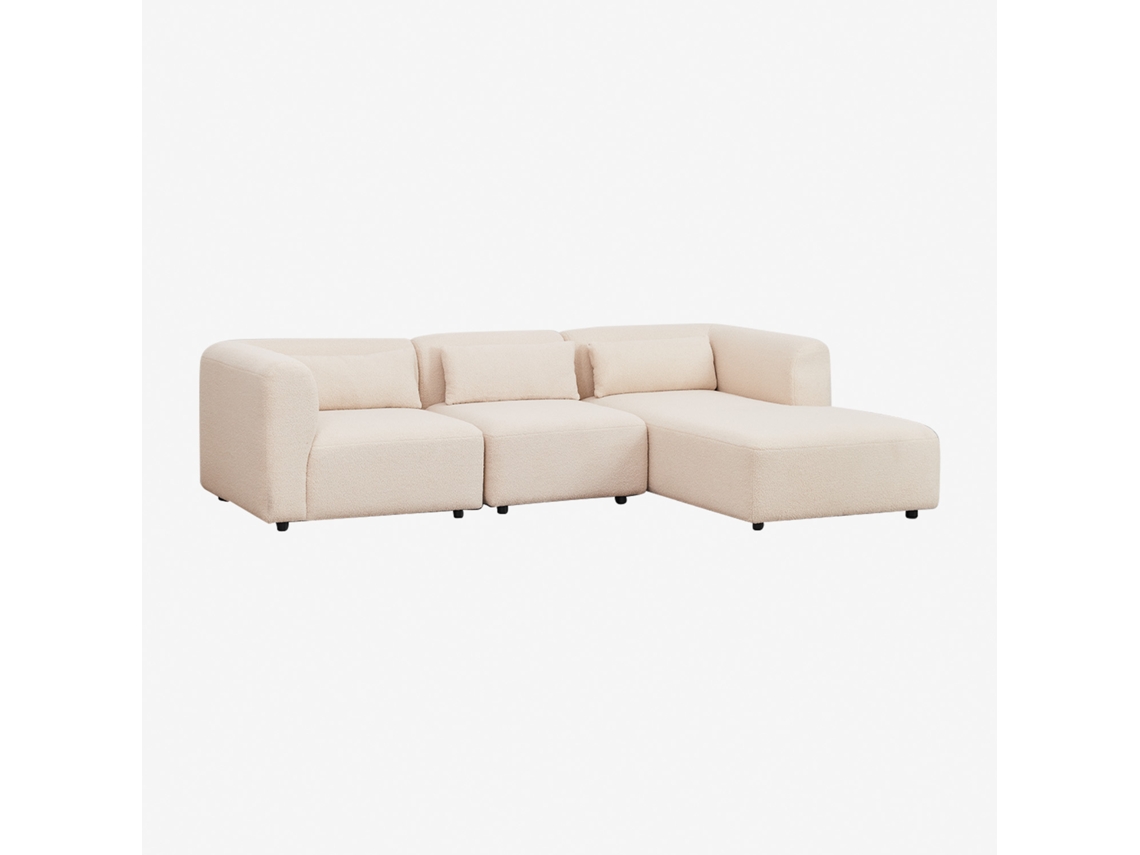 Sofá Modular Chaise Longue Direito De 3 Peças Fogler Poliéster Sklum