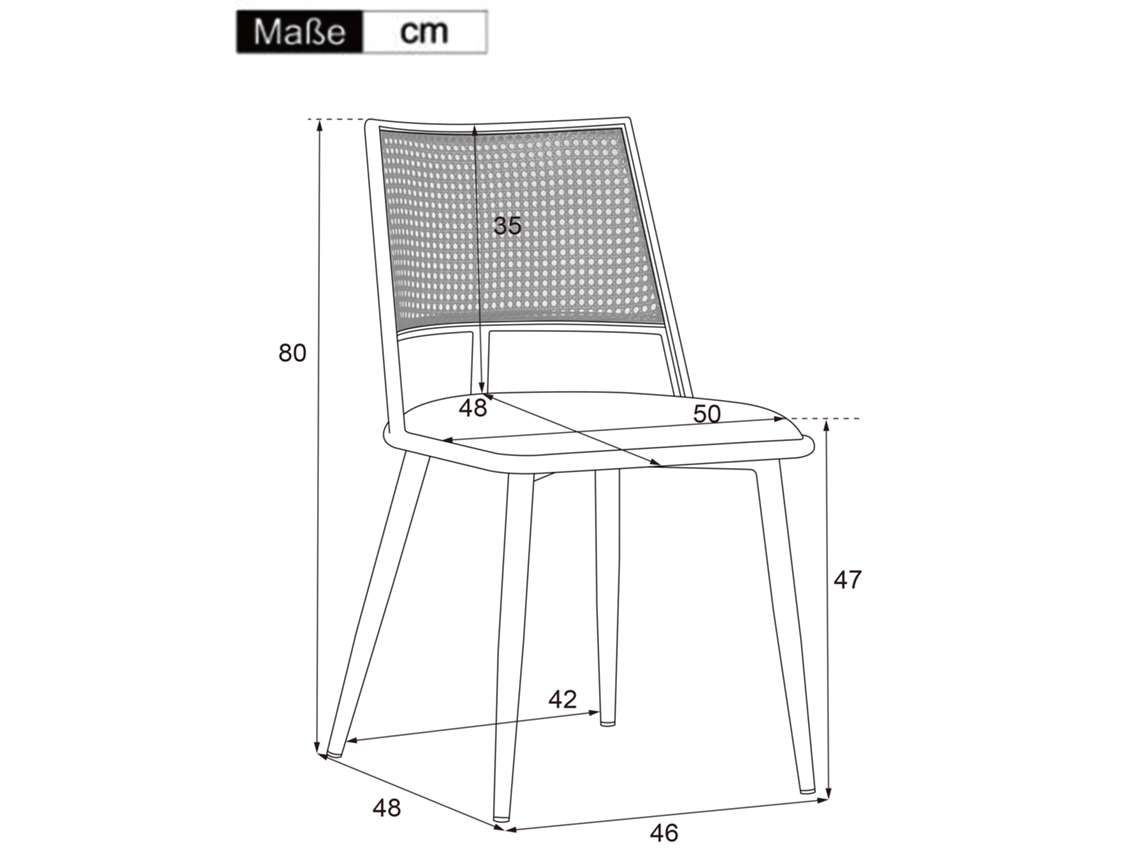 Conjunto De 4 Cadeiras De Jantar, Assento Em Pu Com Encosto Em Rattan, Adequado Para Sala De Estar E Sala De Jantar, Bege Mega Echo Trade Shop