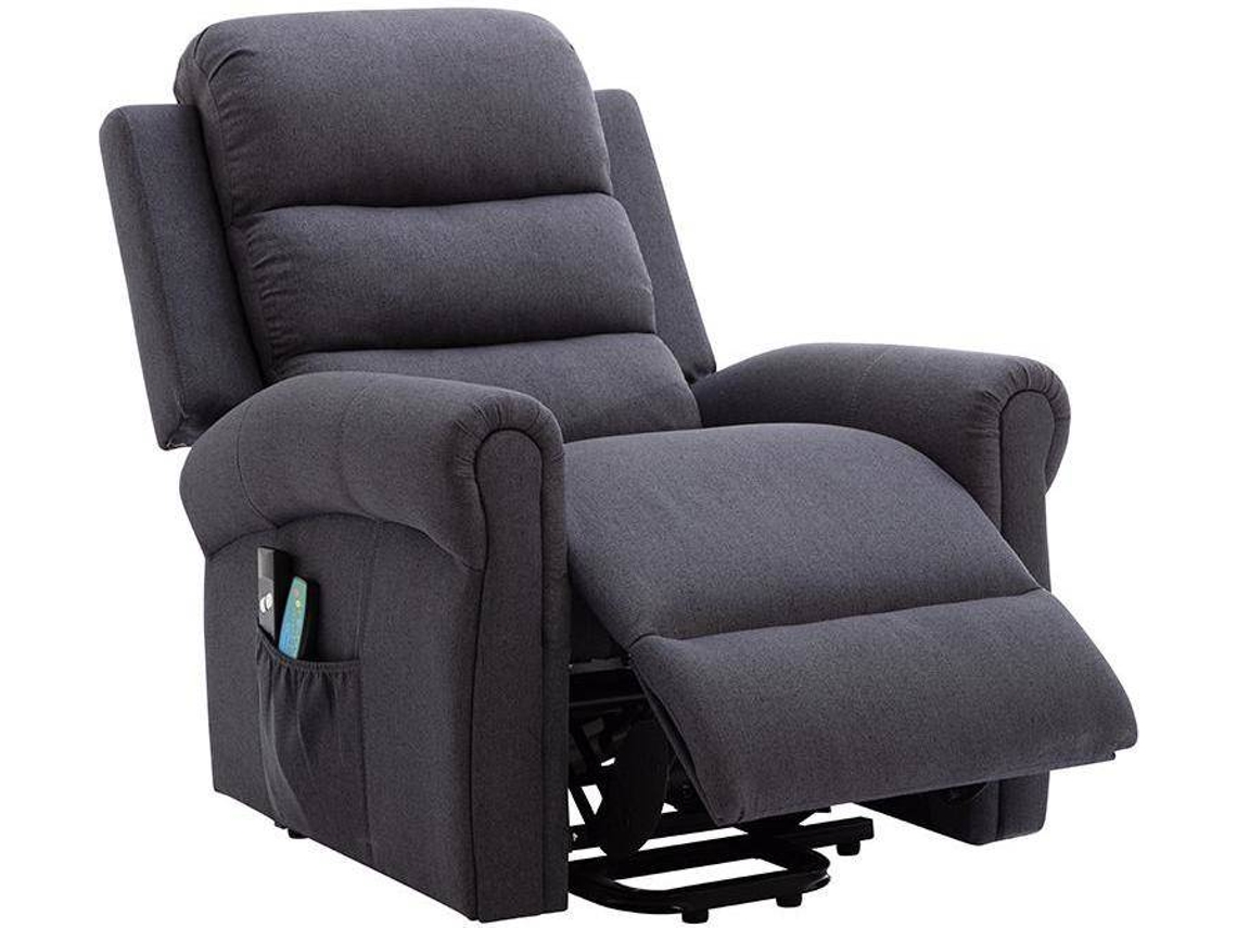 Cadeirão de Massagem Lovari VENTE-UNIQUE (Cinza Antracite - Tecido e Veludo - 84x91x107 cm)