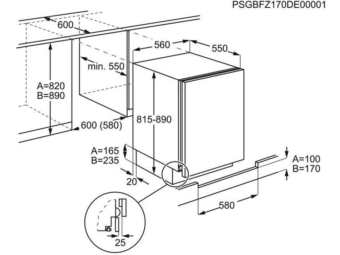 Friforífico Encastre ELECTROLUX ESB2AE82s (No Frost - 82 cm - 107 L - Branco)