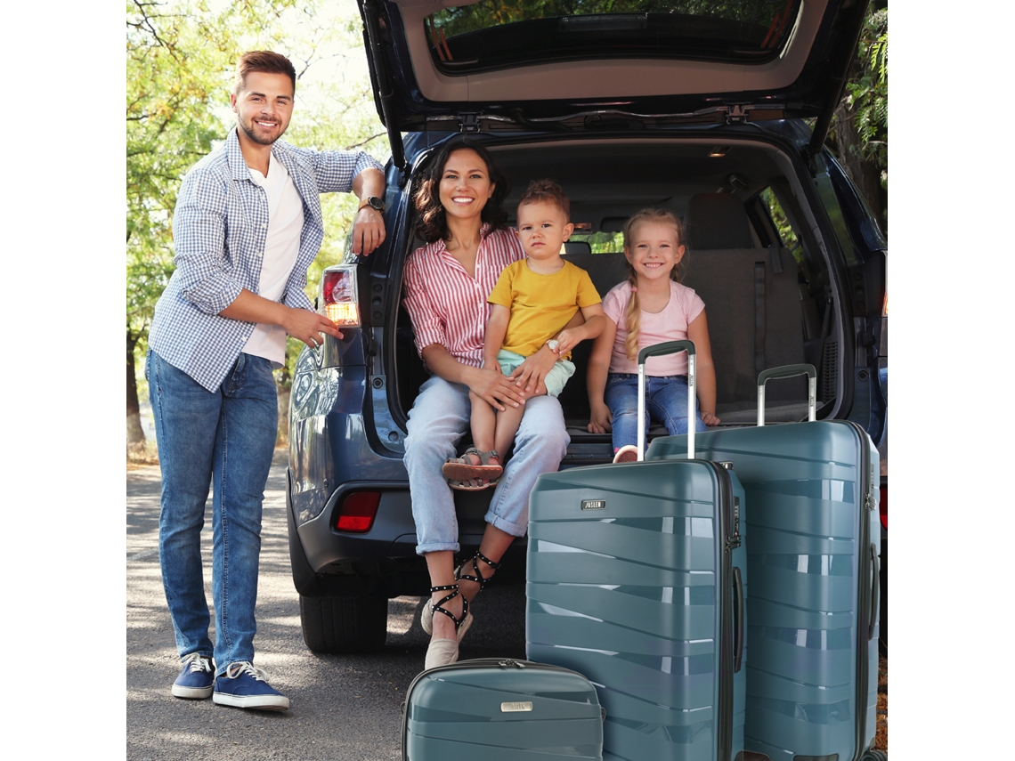 Conjunto de Malas Rígidas Pp JASLEN Stuttgart Azul Metálico 48X75X29 Cm 92L