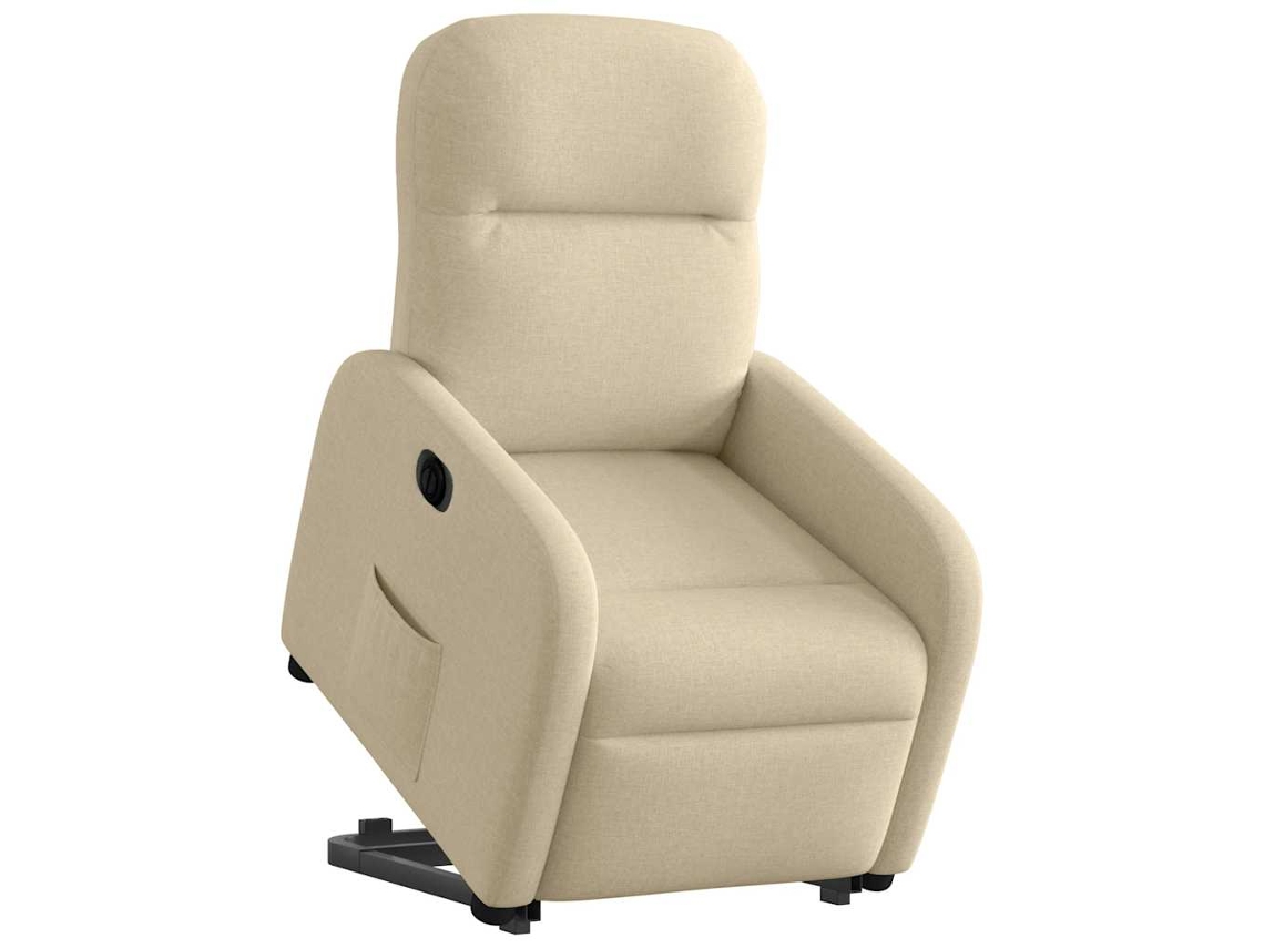 Poltrona reclinável elevatória elétrica tecido cor creme
