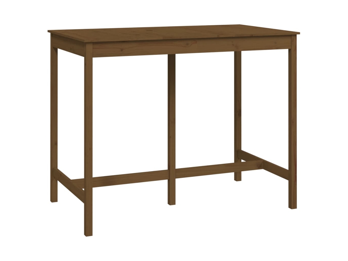 MAISON EXCLUSIVE Mesa de Bar 140X80X110 cm Madeira de Pinho Maciça Castanho Mel