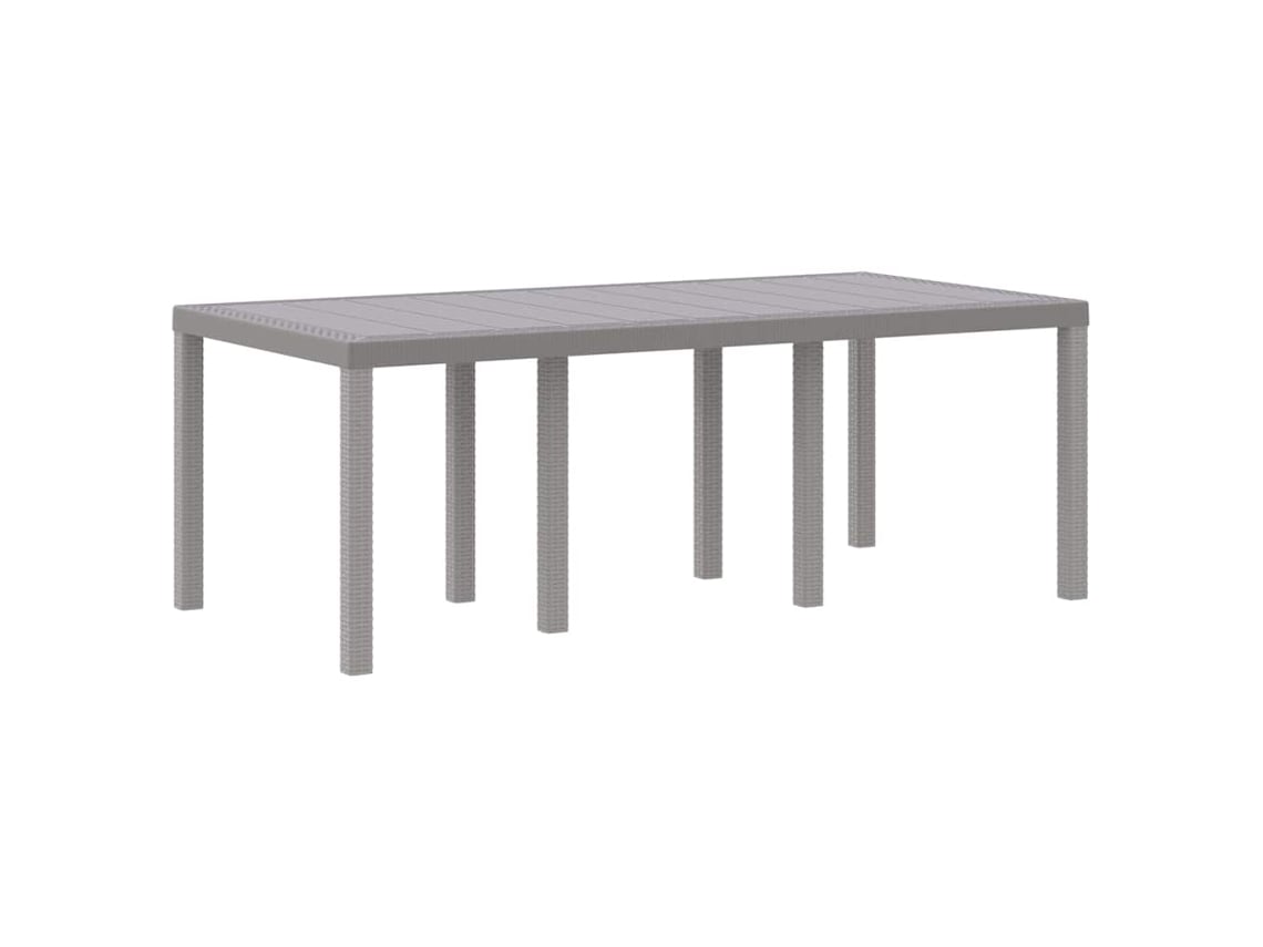 Mesa De Jardim Cinzento Claro 200x100x73 Cm Vime Pe Moderna 6 Pessoas