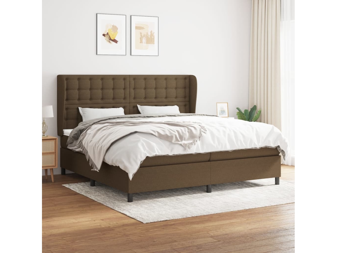 Cama box spring VIDAXL Marrom Tecido (200x200 cm)