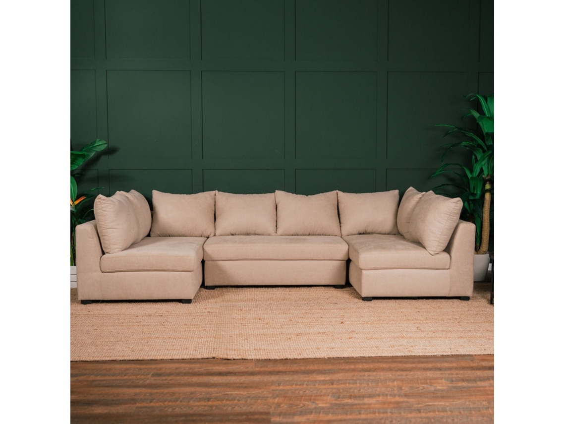 Sofá Modular BUDWING Gael Camel 4 Lugares (304 x 141 x 82 cm)